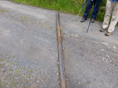 
Cwmsychan Colliery cast iron pipe on access lane, June 2013
